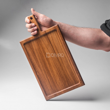 Доска для подачи бургеров и мяса с выборкой, дуб 38×20 см от мастерской DIVIRO